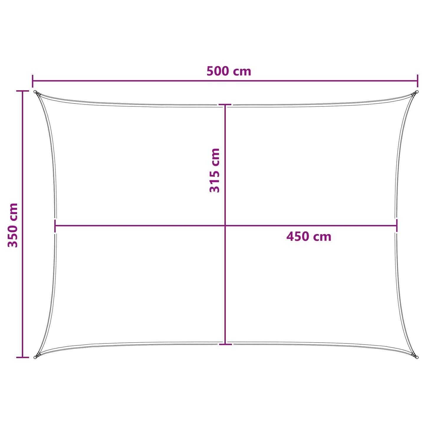 Sunshade Sail 3.5 x 5 m HDPE Rectangular Yellow and White