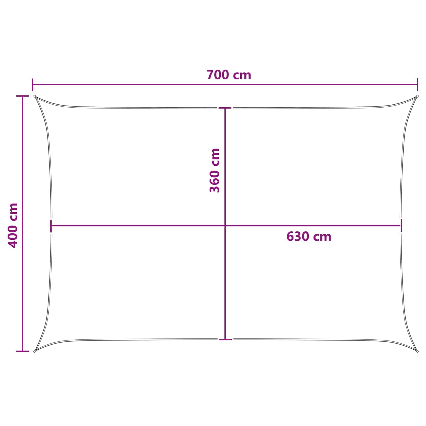 Sunshade Sail 4 x 7 m HDPE Rectangular Yellow and White