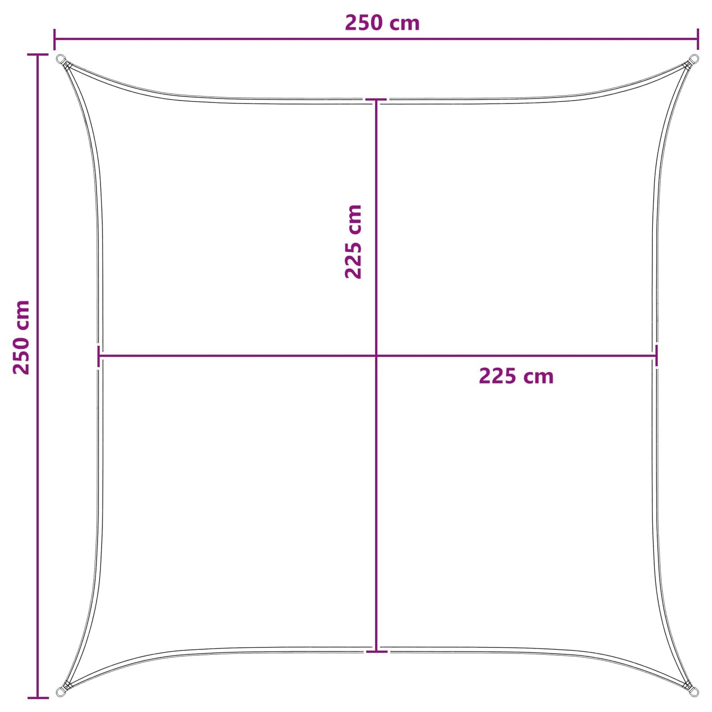 Sunshade Sail 2.5 x 2.5 m HDPE Square Blue and White