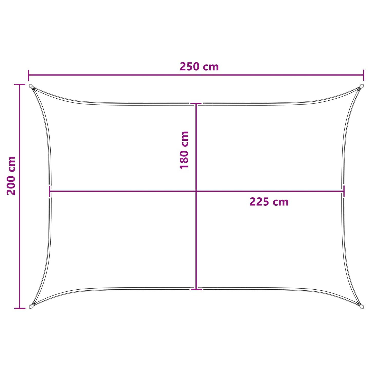 Sunshade Sail 2 x 2.5 m HDPE Rectangular Blue and White