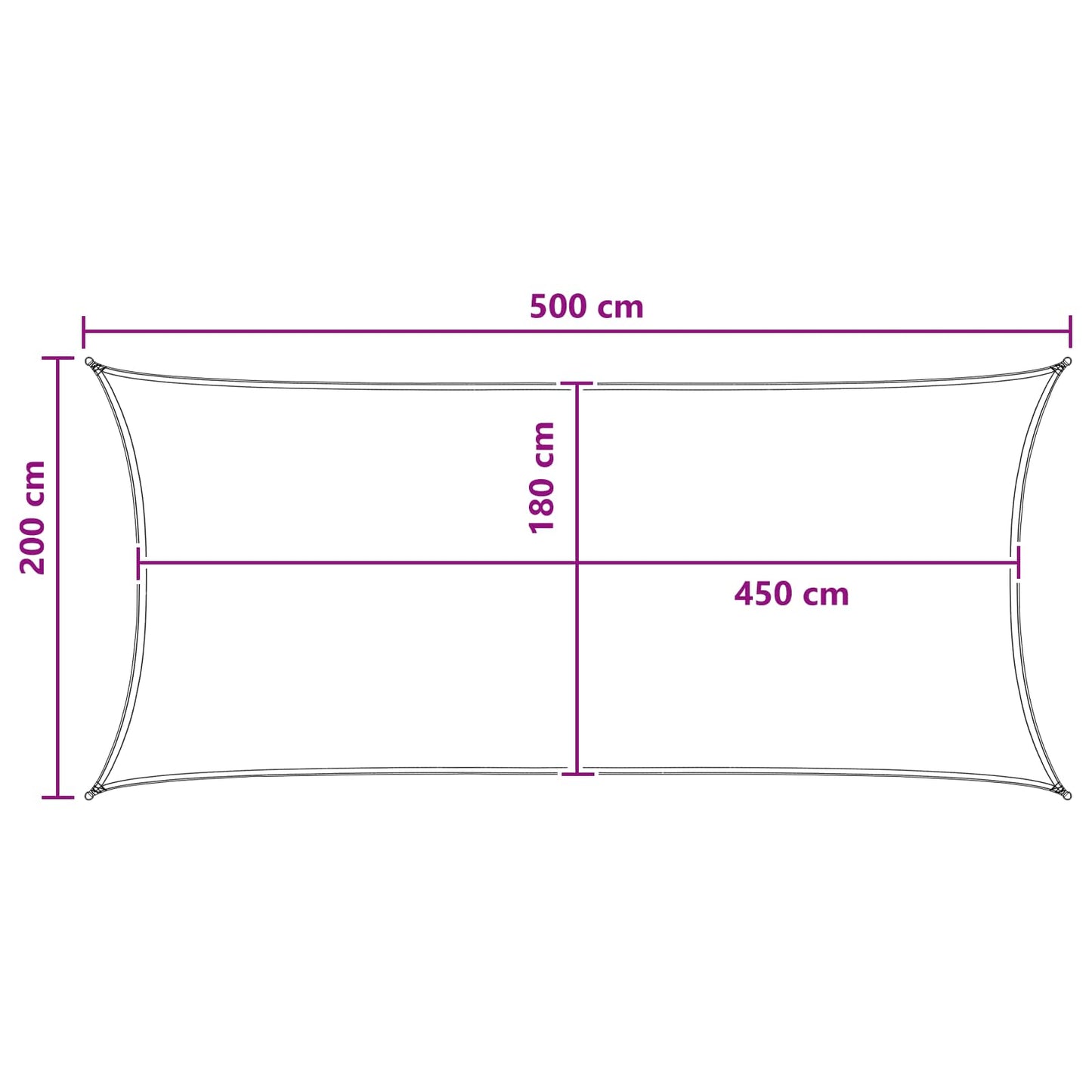 Sunshade Sail 2 x 5 m HDPE Rectangular Blue and White