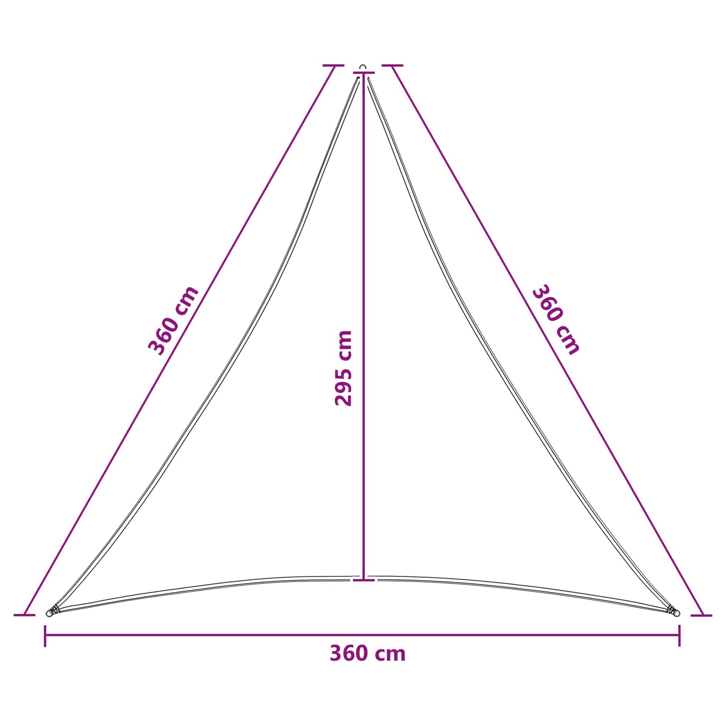 Sunshade Sail 3.6 x 3.6 x 3.6 m HDPE Triangular Blue and White