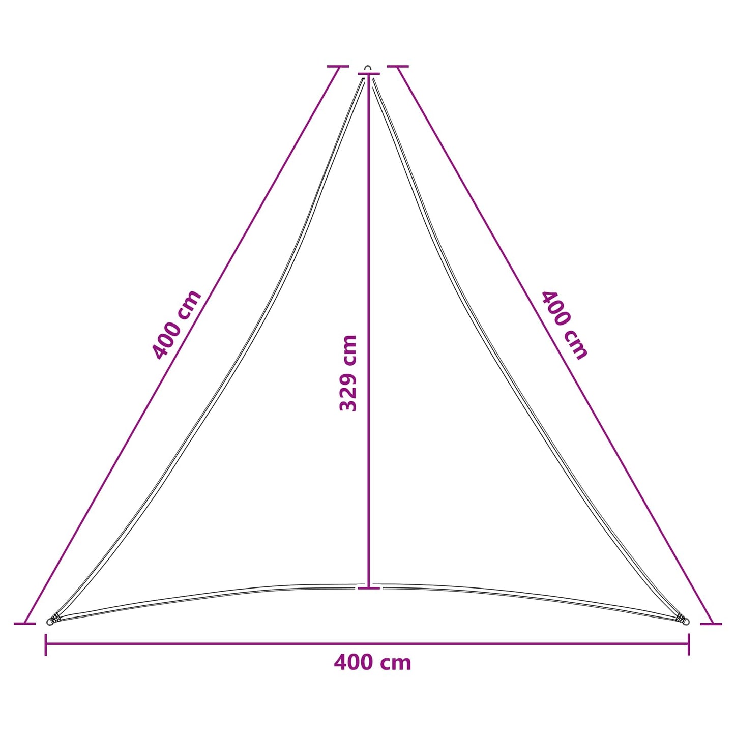 Sunshade Sail 4 x 4 x 4 m HDPE Triangular Blue and White
