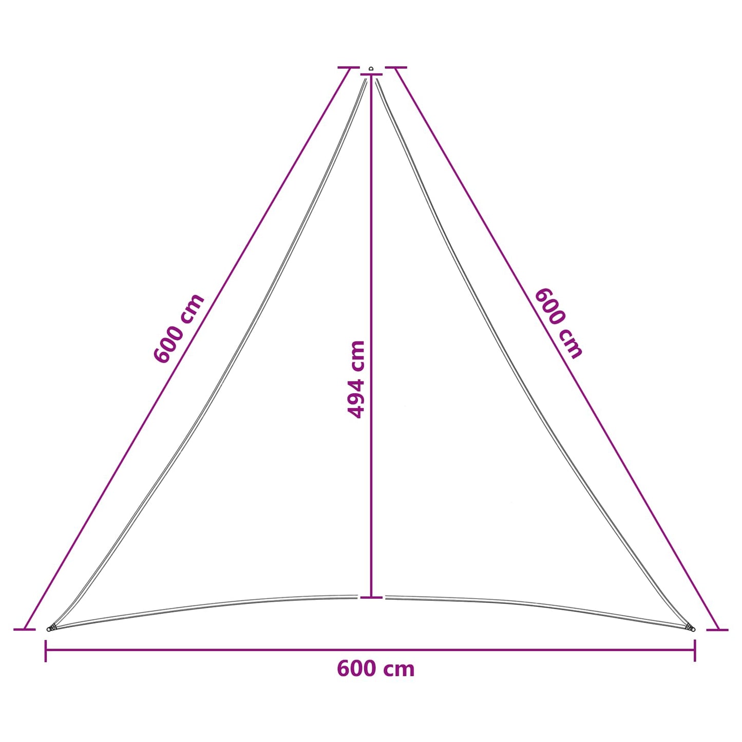 Sunshade Sail 6 x 6 x 6 m HDPE Triangular Blue and White