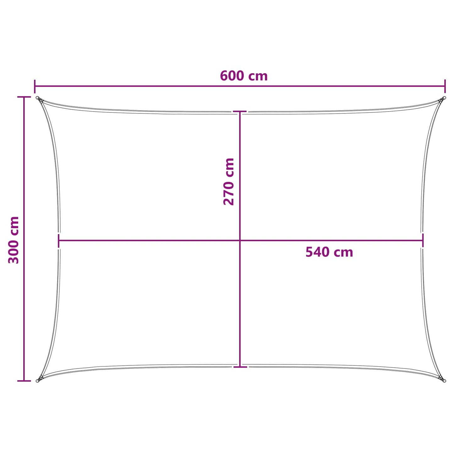 Sunshade Sail 3 x 6 m HDPE Rectangular Light Grey and White