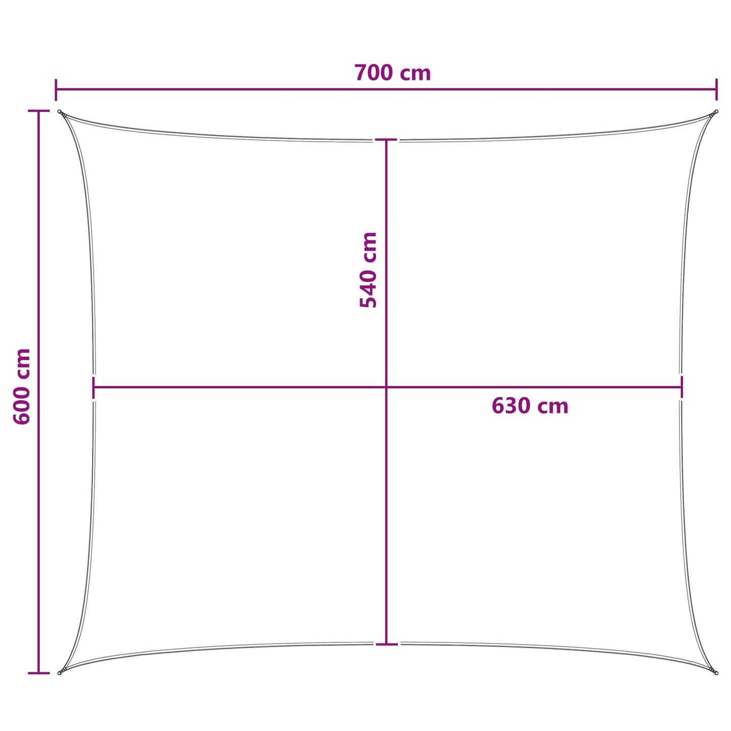 Sunshade Sail 6 x 7 m HDPE Rectangular Light Grey and White
