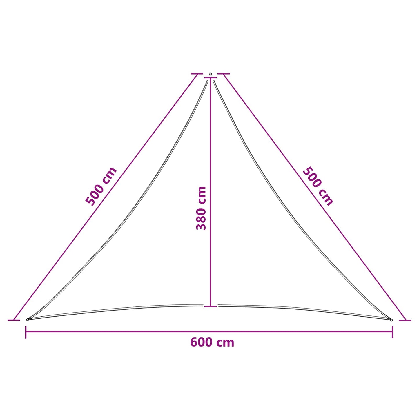Sunshade Sail 5 x 5 x 6 m HDPE Triangular Light Grey and White