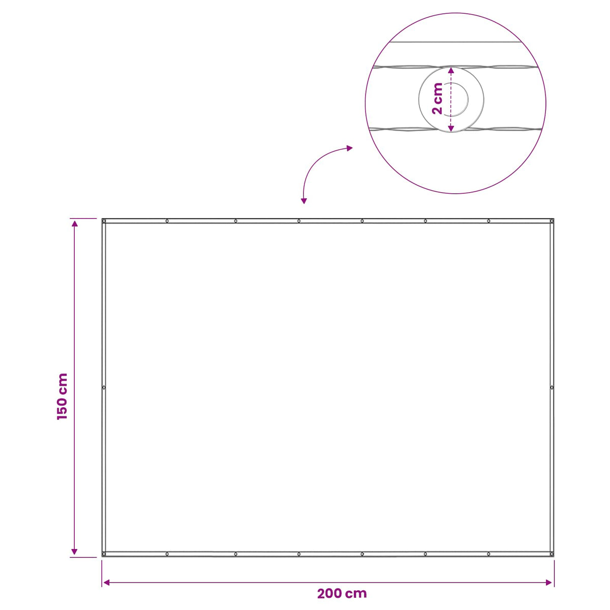 Balcony Privacy Screen 150 x 200 cm Polyester Beige