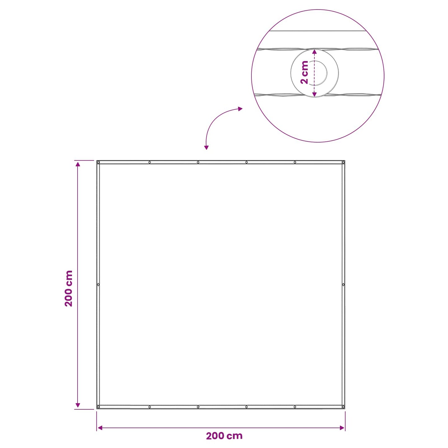 Balcony Privacy Screen 200 x 200 cm Fabric with PU Coated Cream