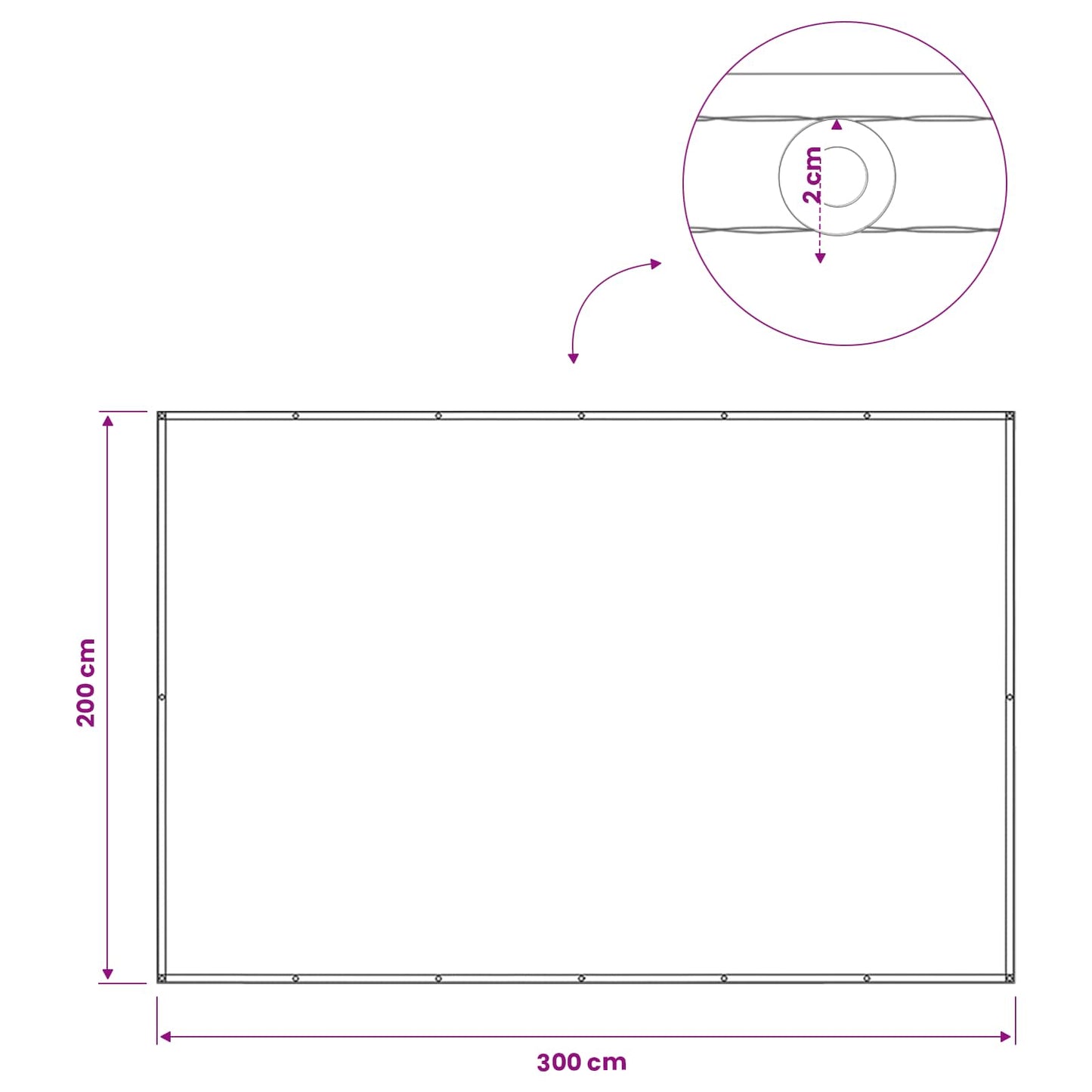 Balcony Privacy Screen 200 x 300 cm Fabric with PU Coated Cream