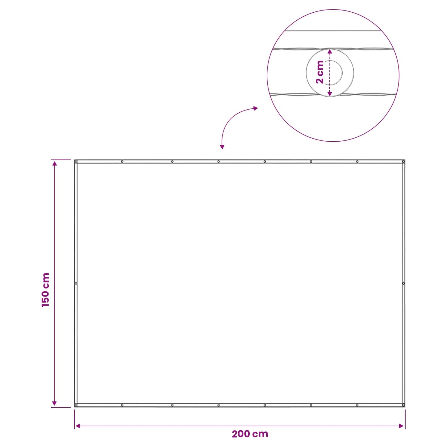 Balcony Privacy Screen 150 x 200 cm Fabric with PU Coated Taupe