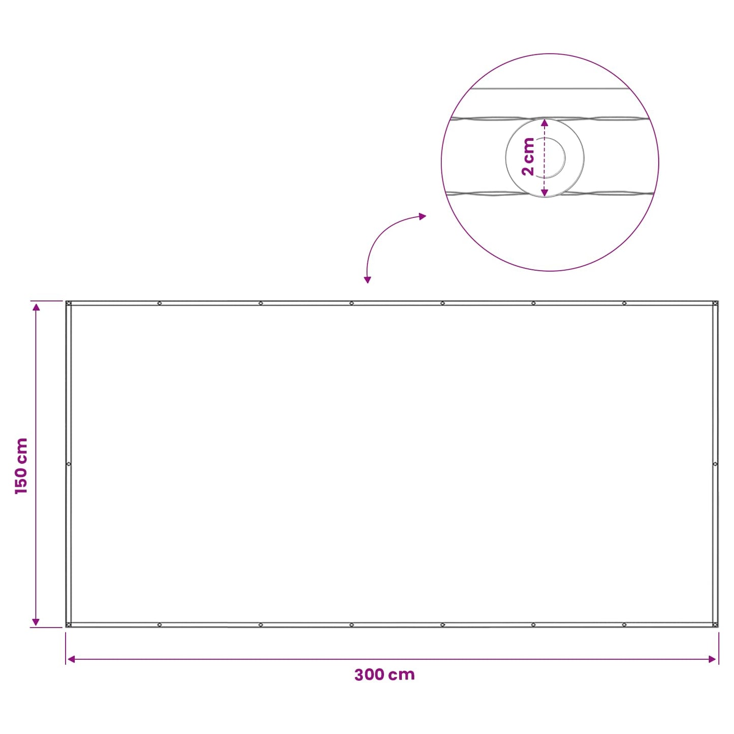 Balcony Privacy Screen 150 x 300 cm Fabric with PU Coated Taupe