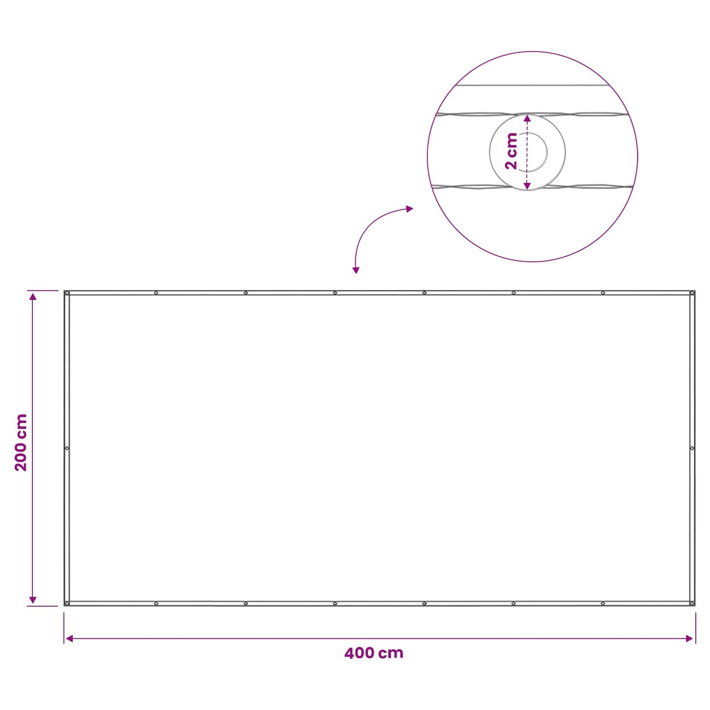 Balcony Privacy Screen 200 x 400 cm Fabric with PU Coated Red