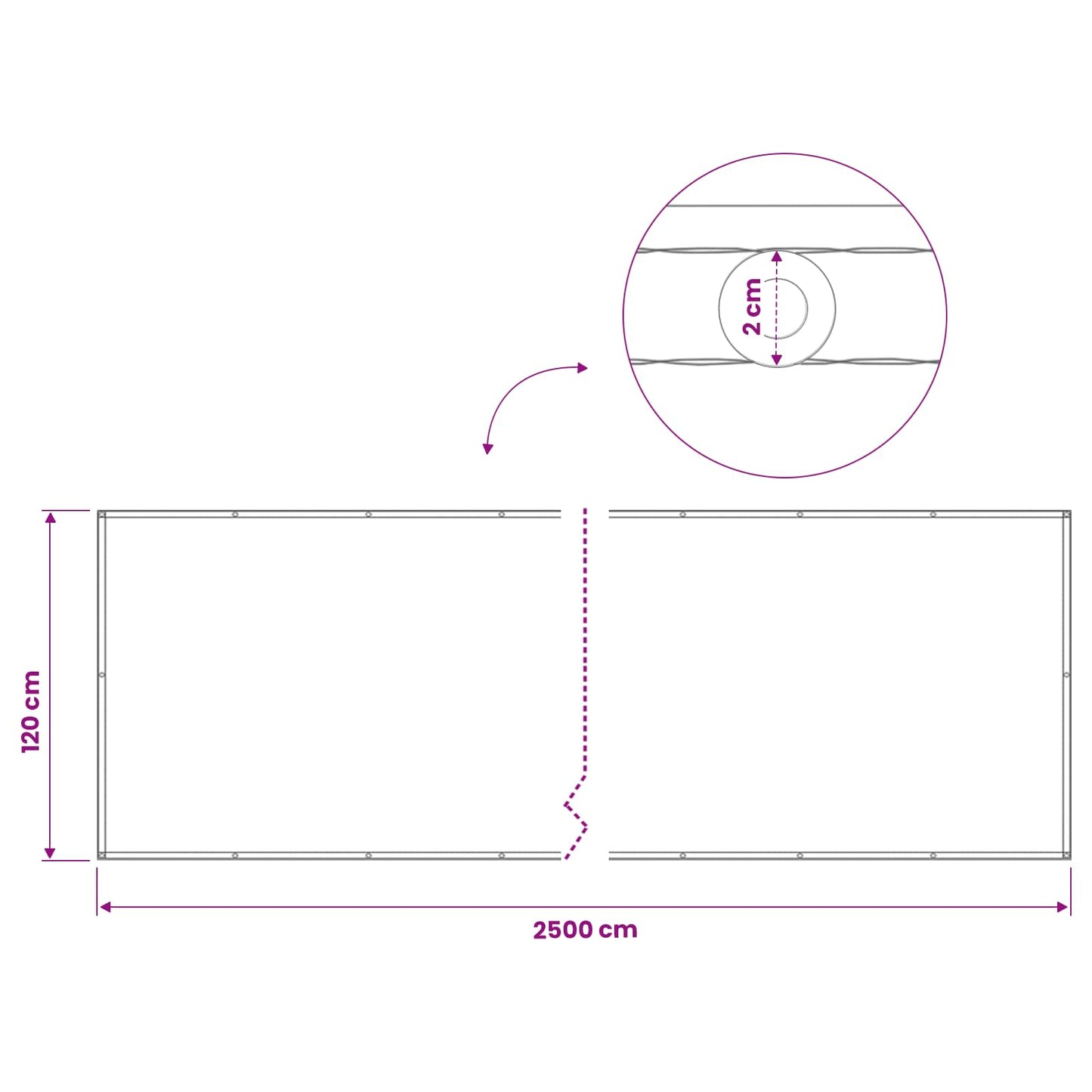 Balcony Privacy Screen 1.2 x 25 m Fabric with PU Coated Cream