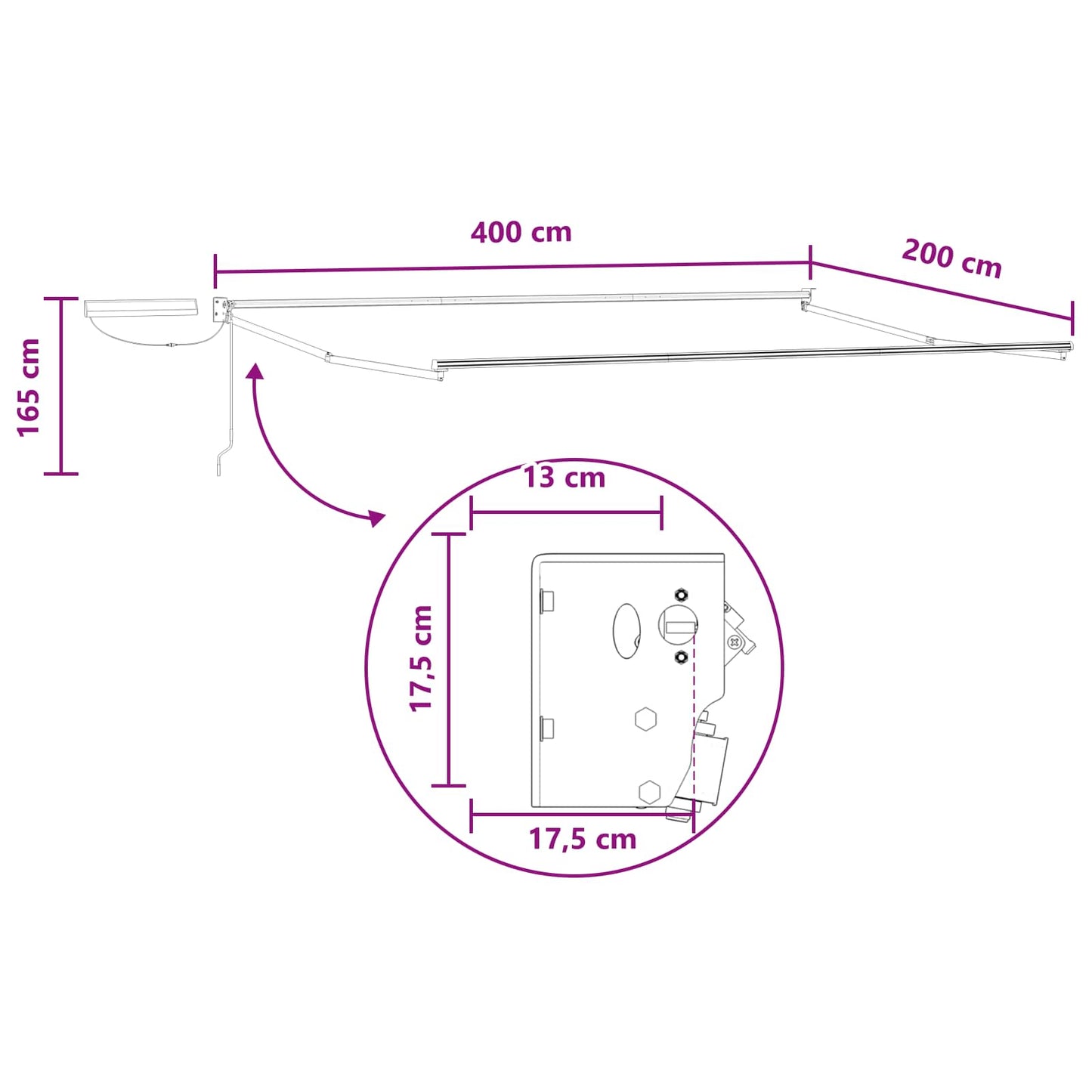 Electric Retractable Awning Taupe 4 x 2 m