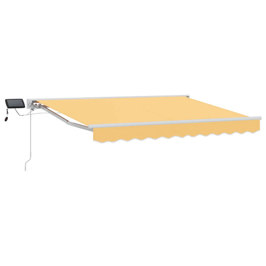 Manual Awning Frame with LEDs Sand 3.5 x 2.5 m