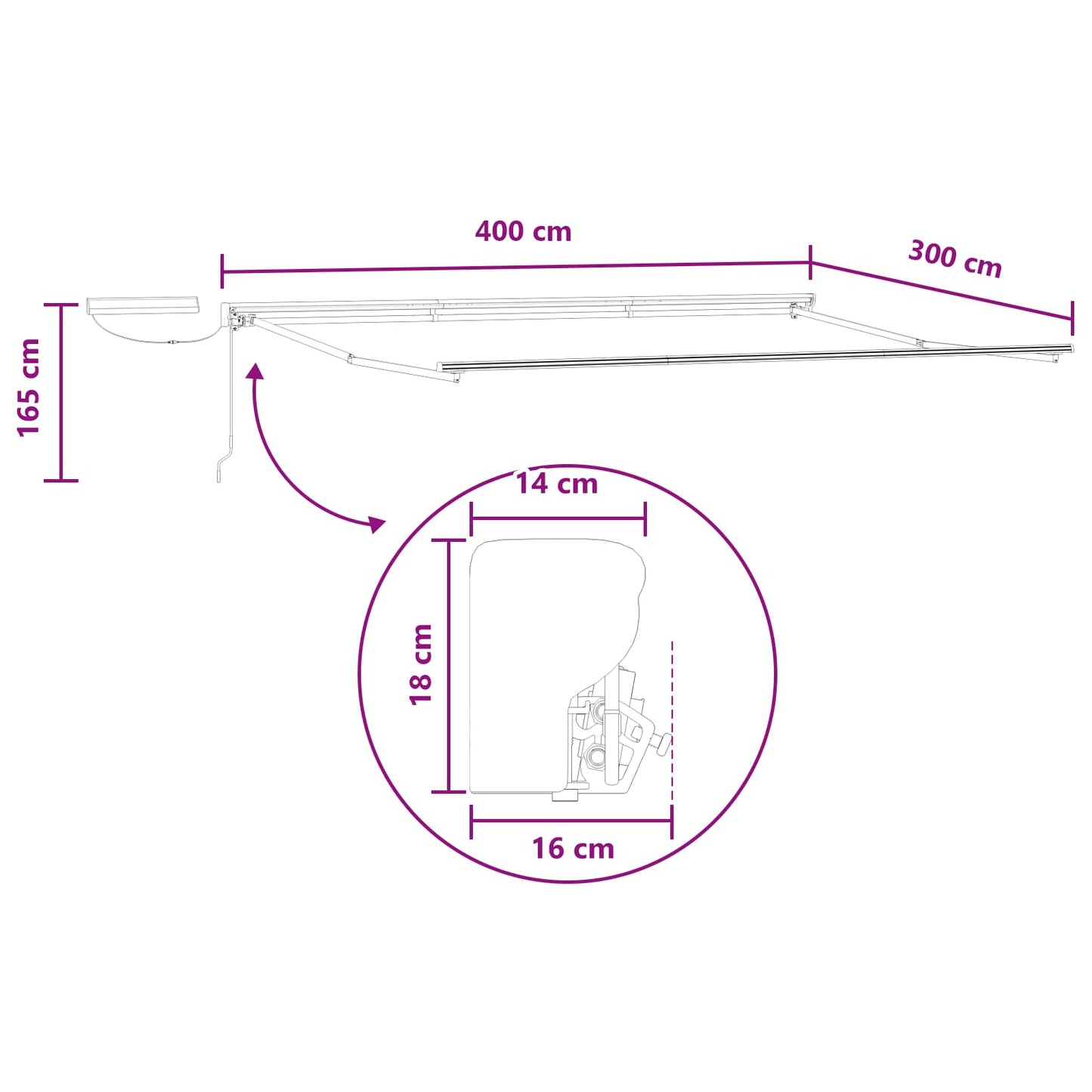 Electric Retractable Awning Taupe 4 x 3 m