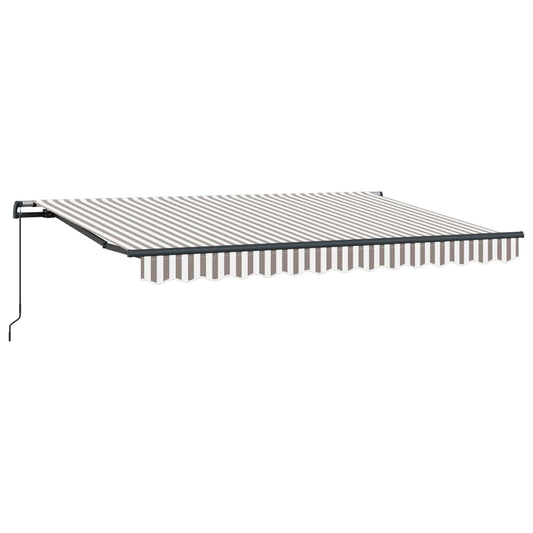 Retractable Awning Light Grey and White 400 x 350 cm