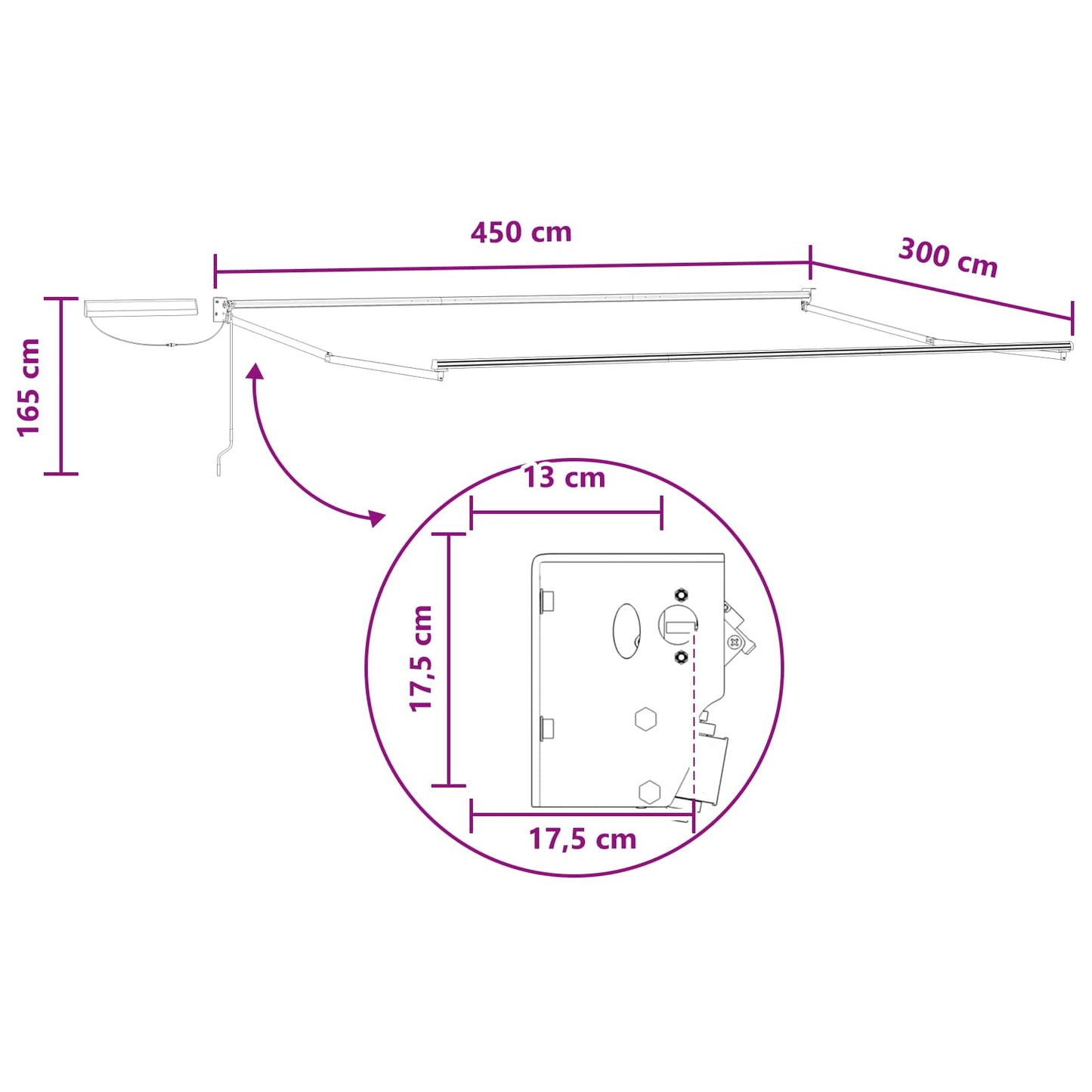 Electric Retractable Awning Taupe 4.5 x 3 m