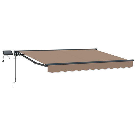 Manual Awning Frame with LEDs Taupe 5 x 3.5 m