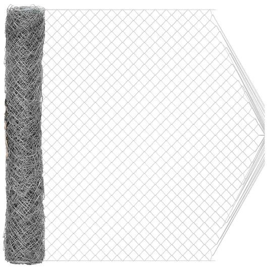 Chain Link Fence 2 x 10 m Glass Galvanised