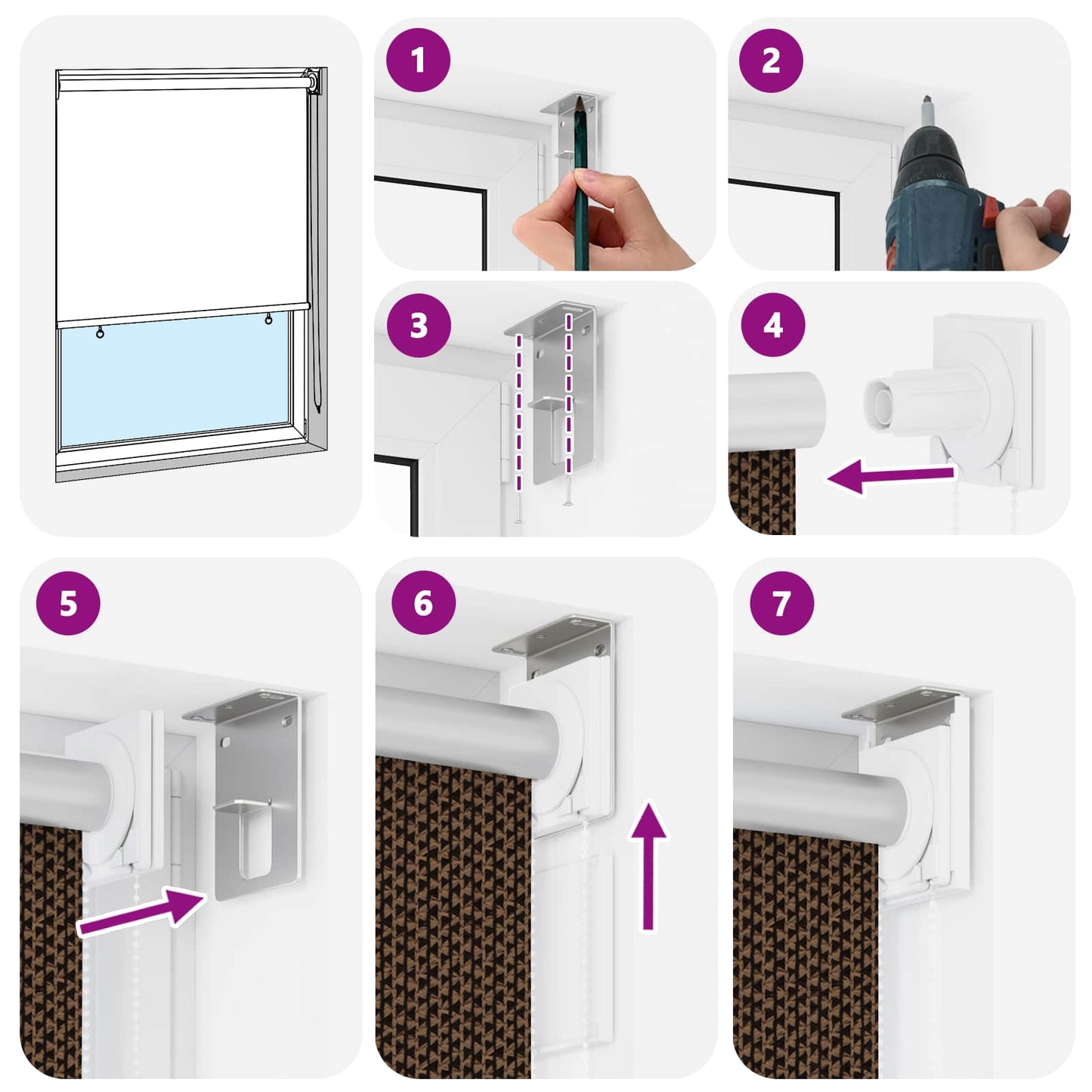 Outdoor Roller Blind 90% UV Block Brown 80 x 140 cm HDPE