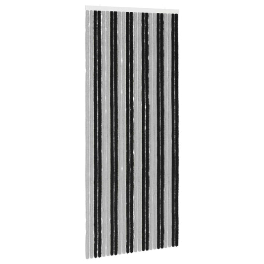 Insect Curtain Chenille Grey and Black 100 x 230 cm 100% PP