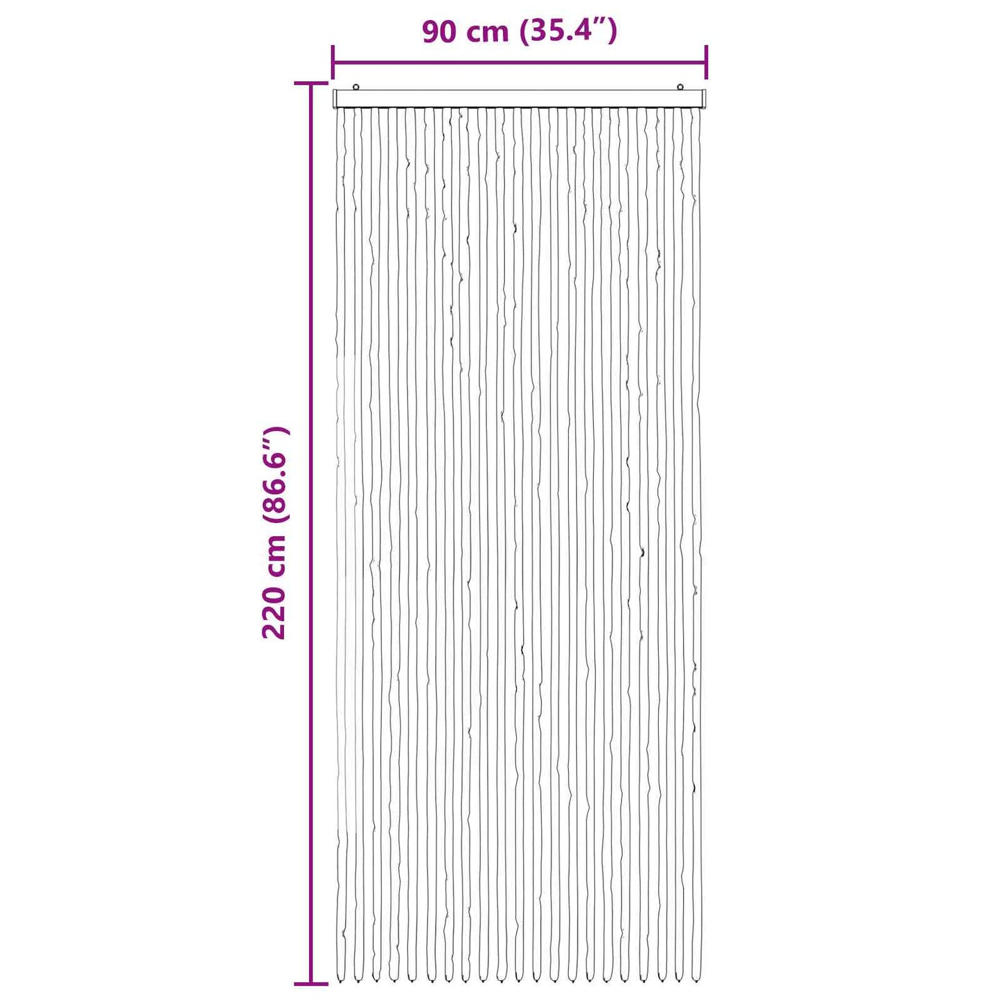 Insect Curtain Chenille Silver Grey and Pink 90 x 220 cm