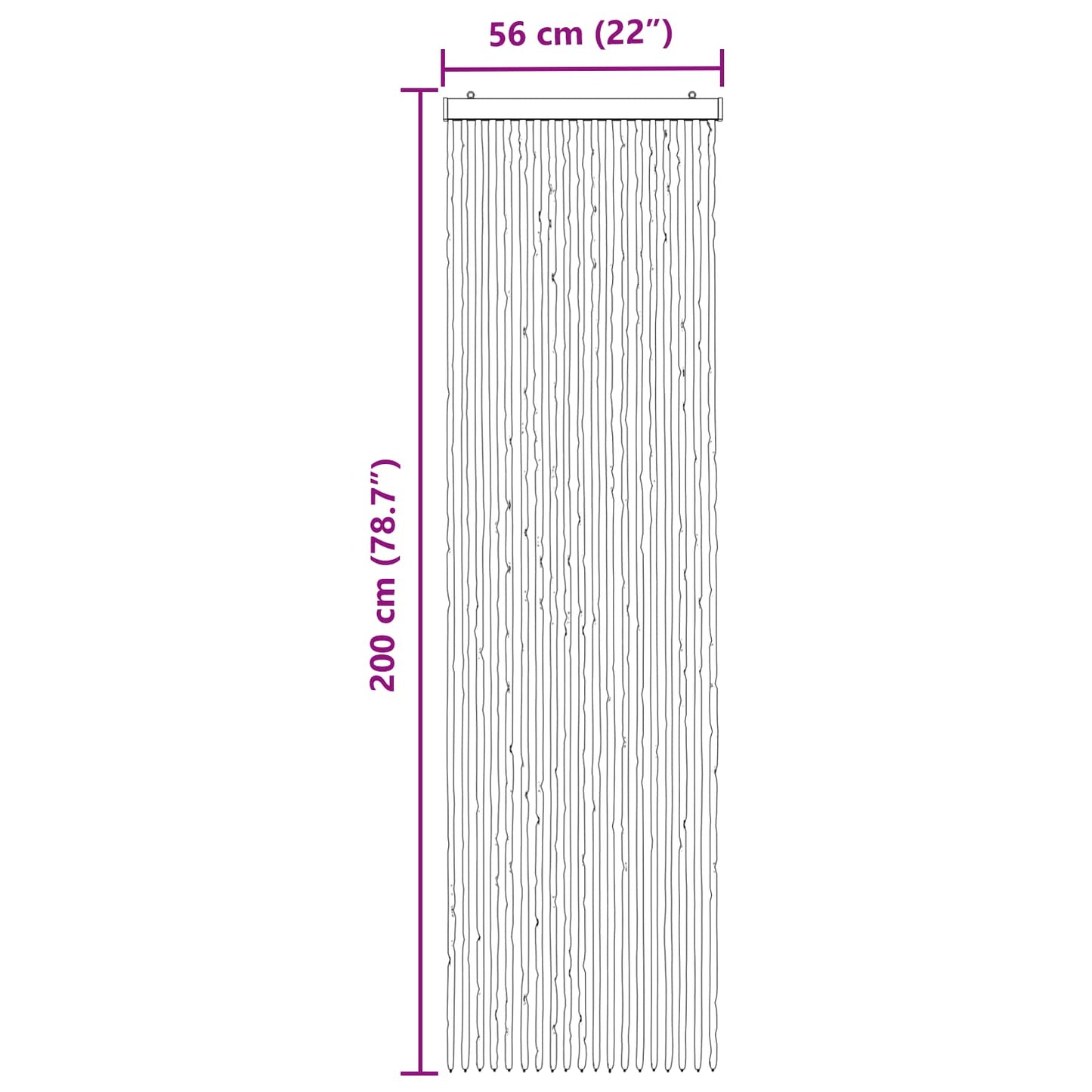 Insect Curtain Chenille Grey and White 56 x 200 cm 100% PP