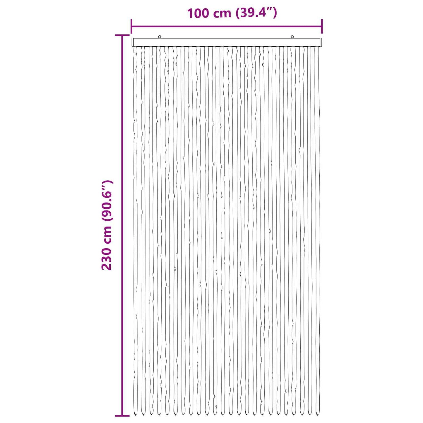 Insect Curtain Chenille Grey and Beige 100 x 230 cm 100% PP