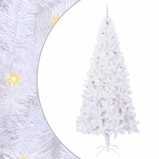 Artificial Christmas Tree with Stand White 240 cm PVC and Steel