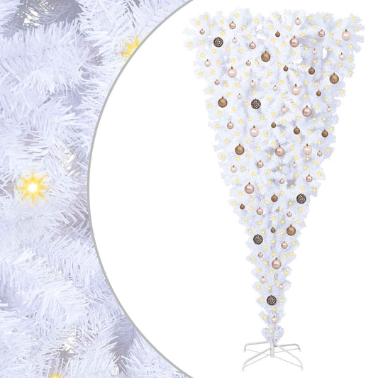 Artificial Christmas Tree with Stand White 210 cm PVC and Steel