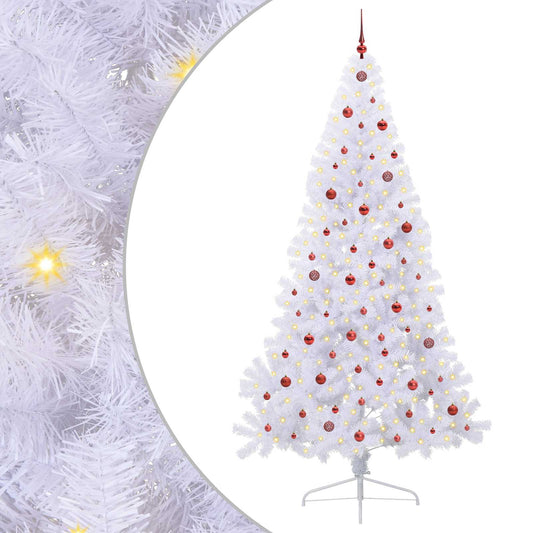 Artificial Christmas Tree White 240 cm PVC and Steel