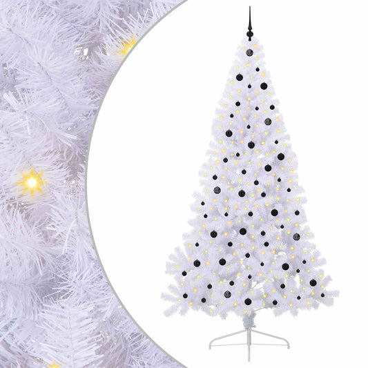 Artificial Christmas Tree White 240 cm PVC and Steel