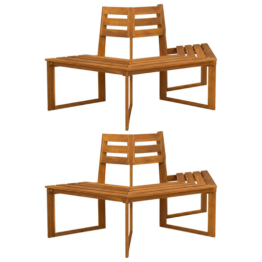 Tree Bench 2 pcs 160 x 140 x 86 cm Solid Acacia Wood Natural