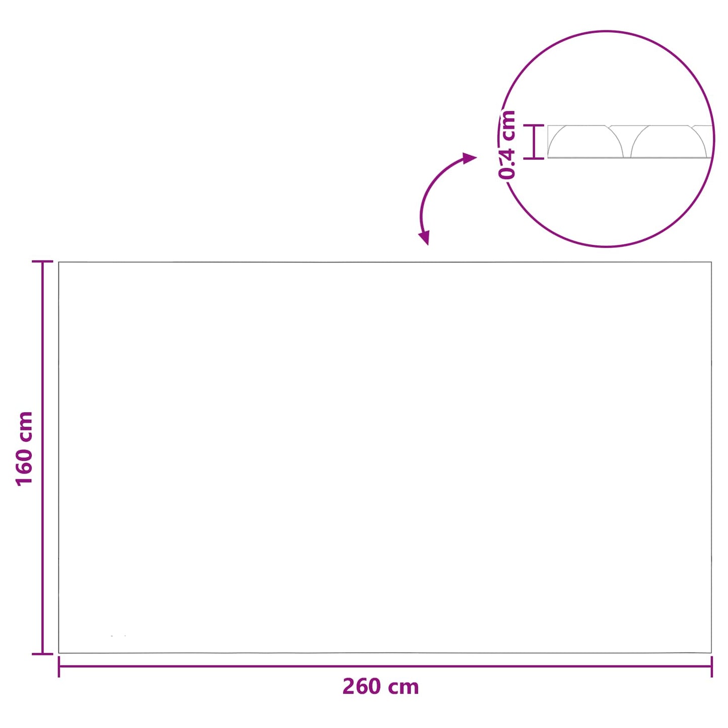 Solar Pool Cover Heavy Quality 260 x 160 cm 200 μm Square PE