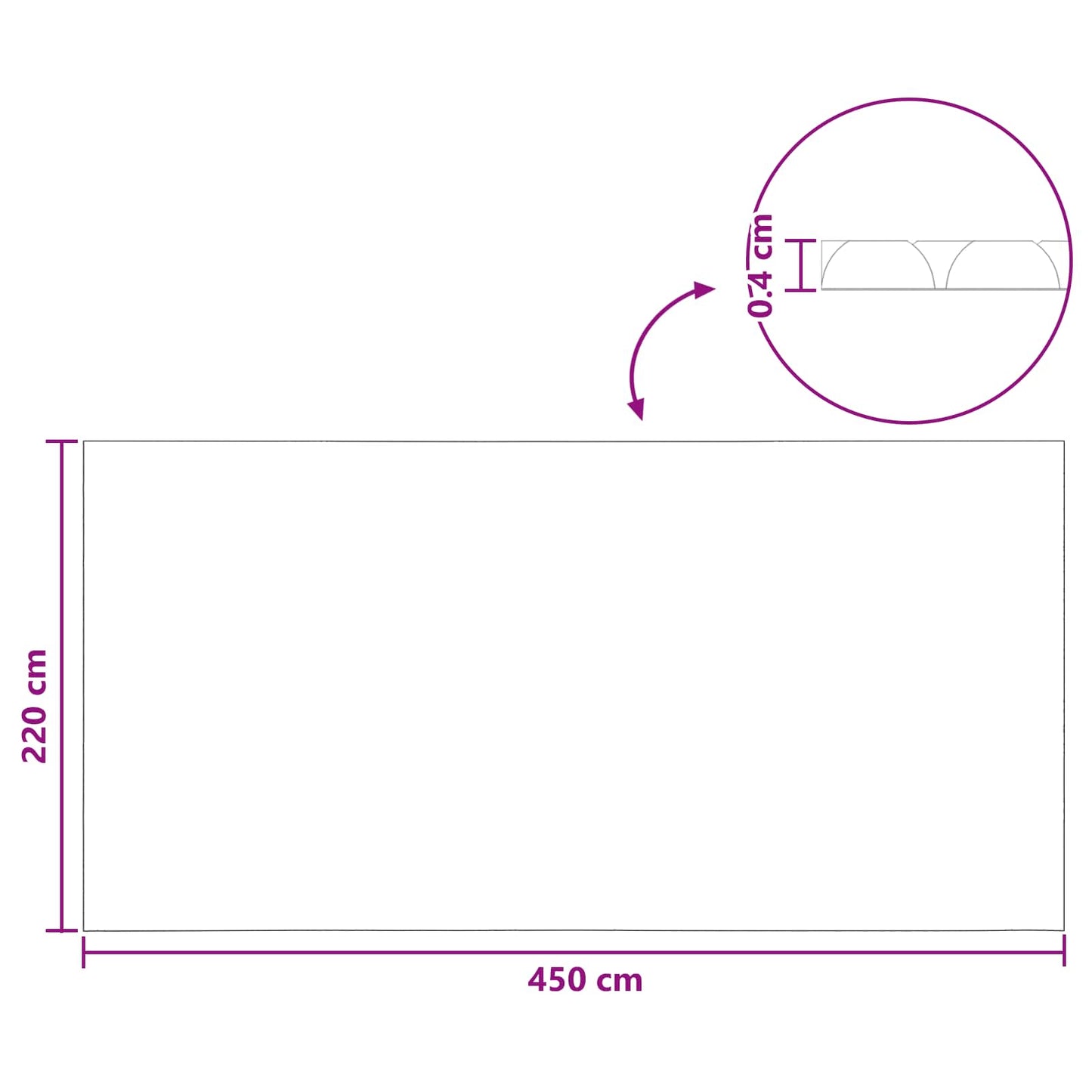 Solar Pool Cover Heavy Quality 450 x 220 cm 200 μm Square PE