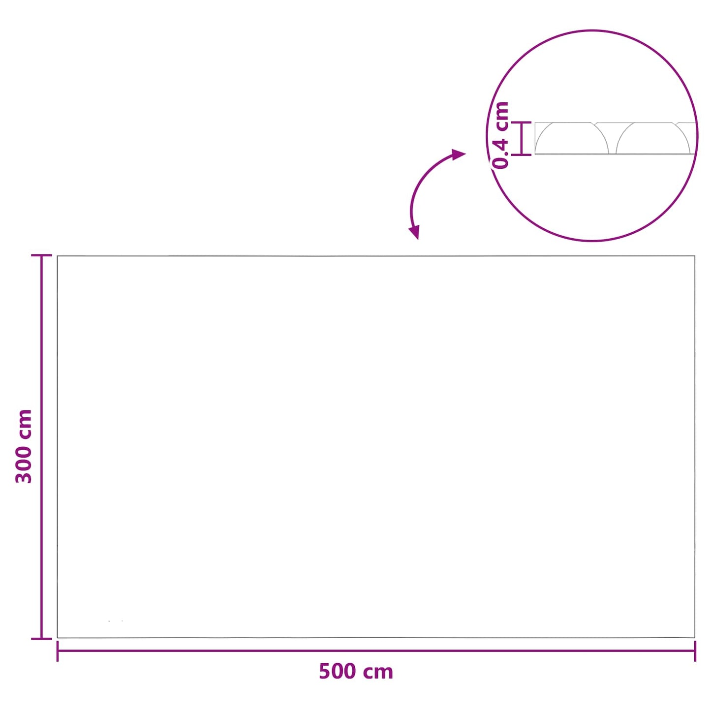 Solar Pool Cover Heavy Quality 500 x 300 cm 200 μm Square PE