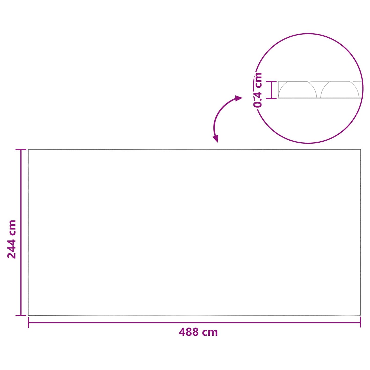 Solar Pool Cover Extra Heavy 488 x 244 cm 400 μm Square PE Blue