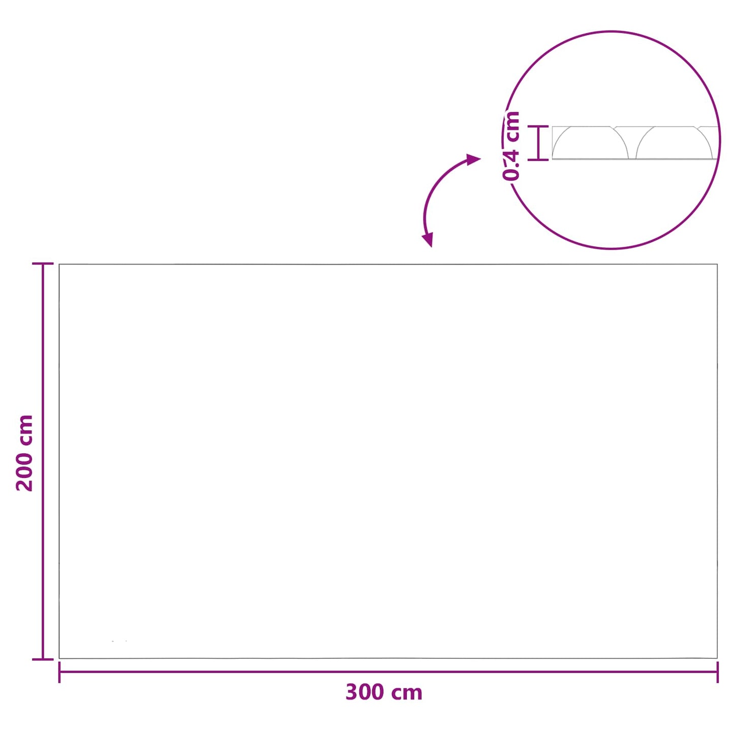 Solar Pool Cover Extra Heavy 300 x 200 cm 400 μm Square PE