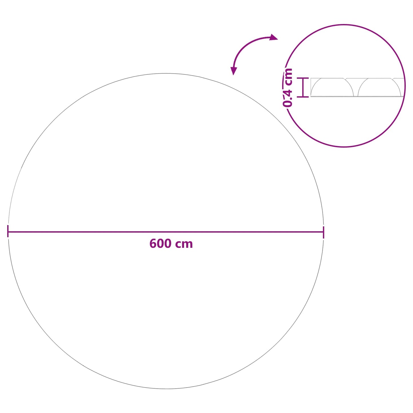 Solar Pool Cover Ø 600 cm 110 μm Round PE Black and Blue