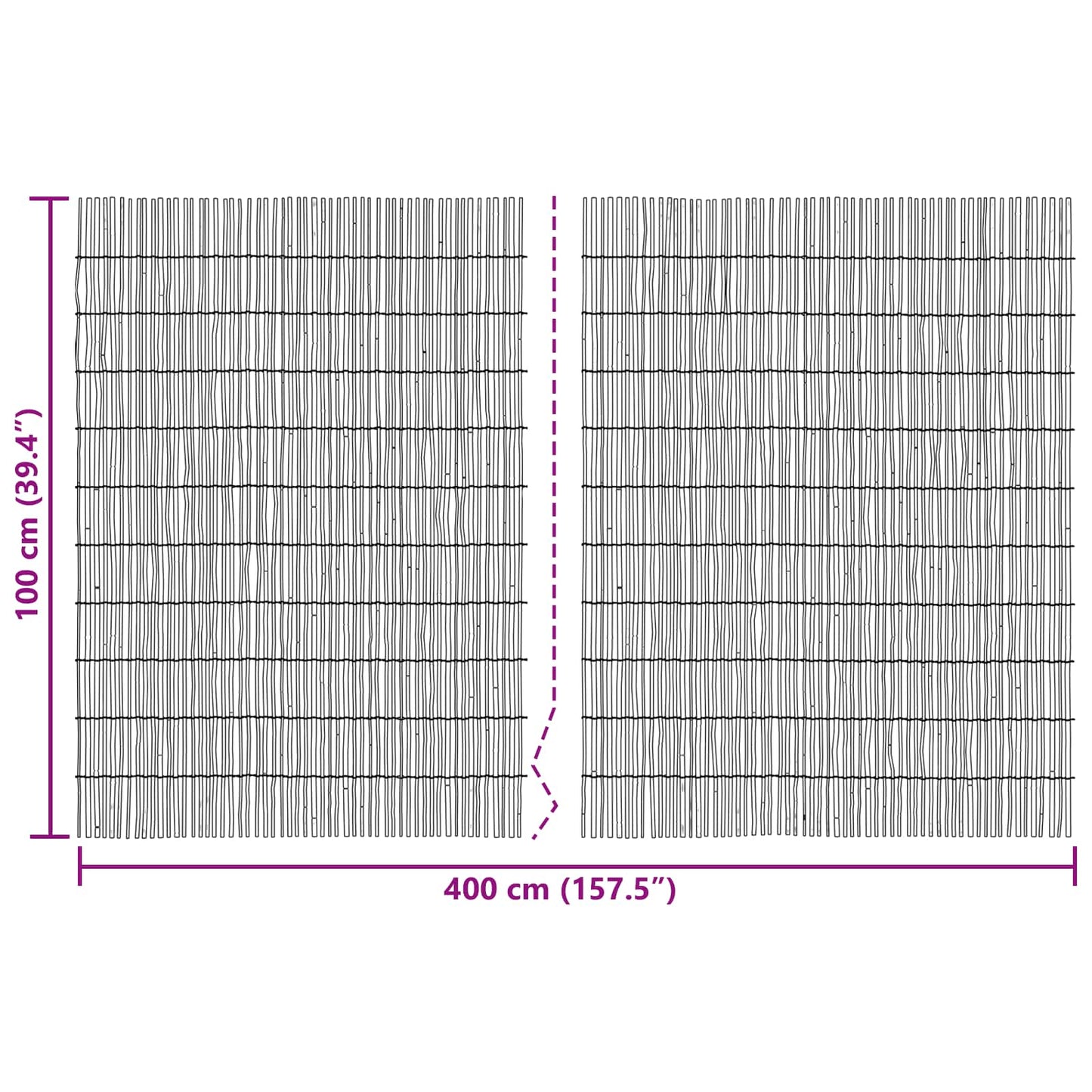 Garden Fence Carbonized 400 x 100 cm Reed