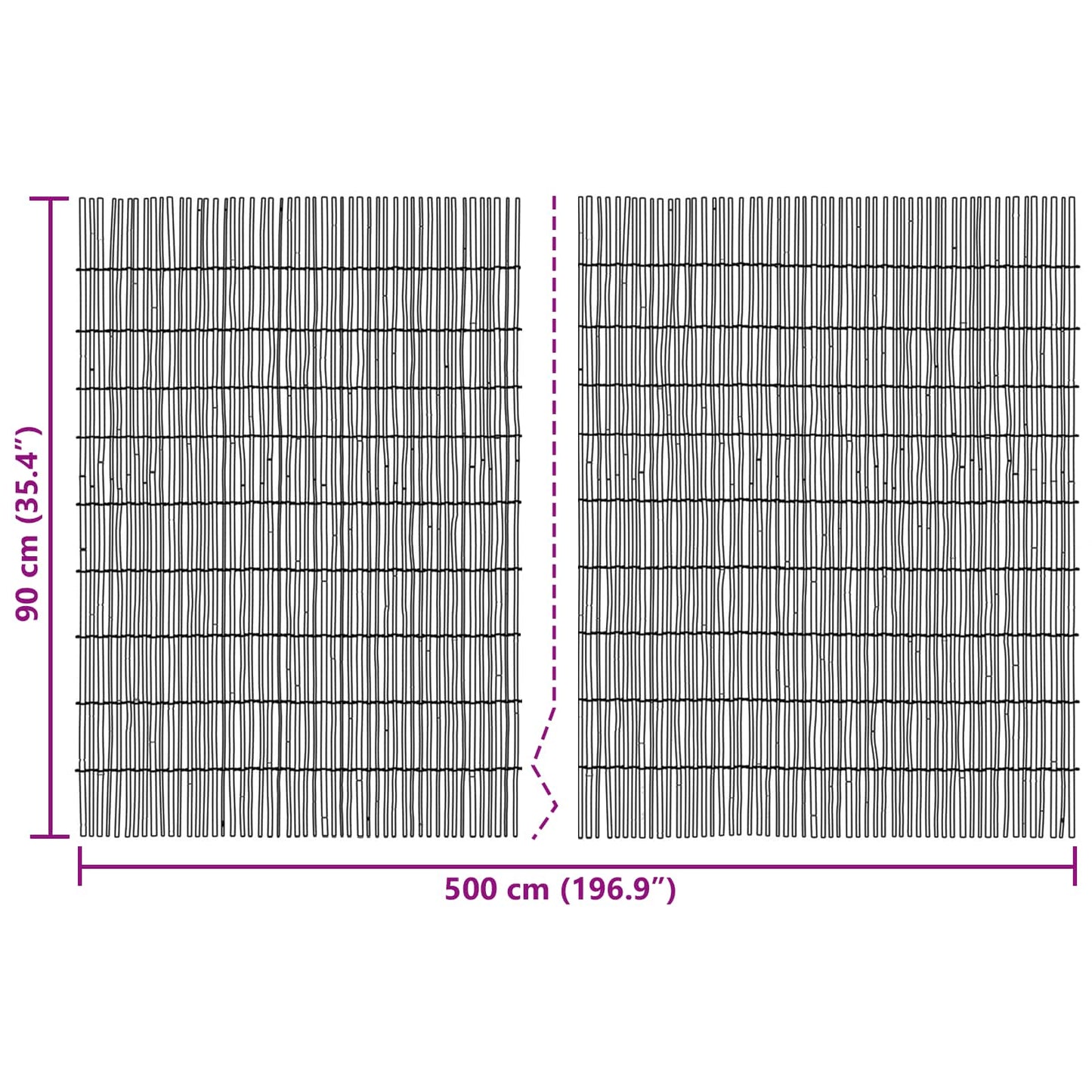 Garden Fence Carbonized 500 x 90 cm Reed