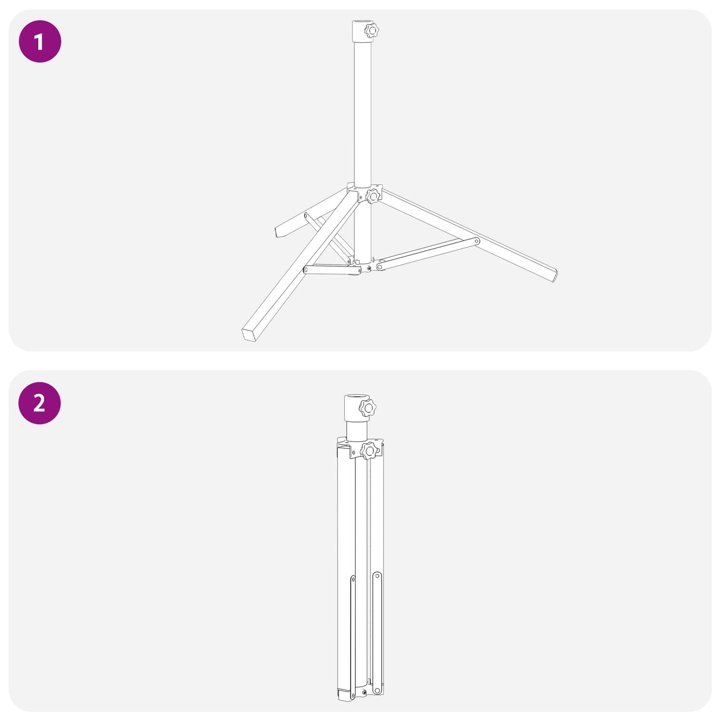 Parasol Stand White Steel for 25-32 mm Pole