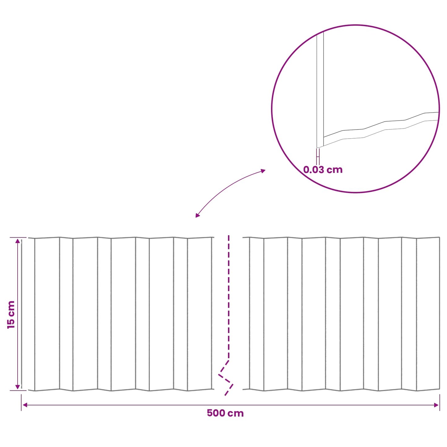 Lawn Edging 5 m x 15 cm Galvanised Steel Silver