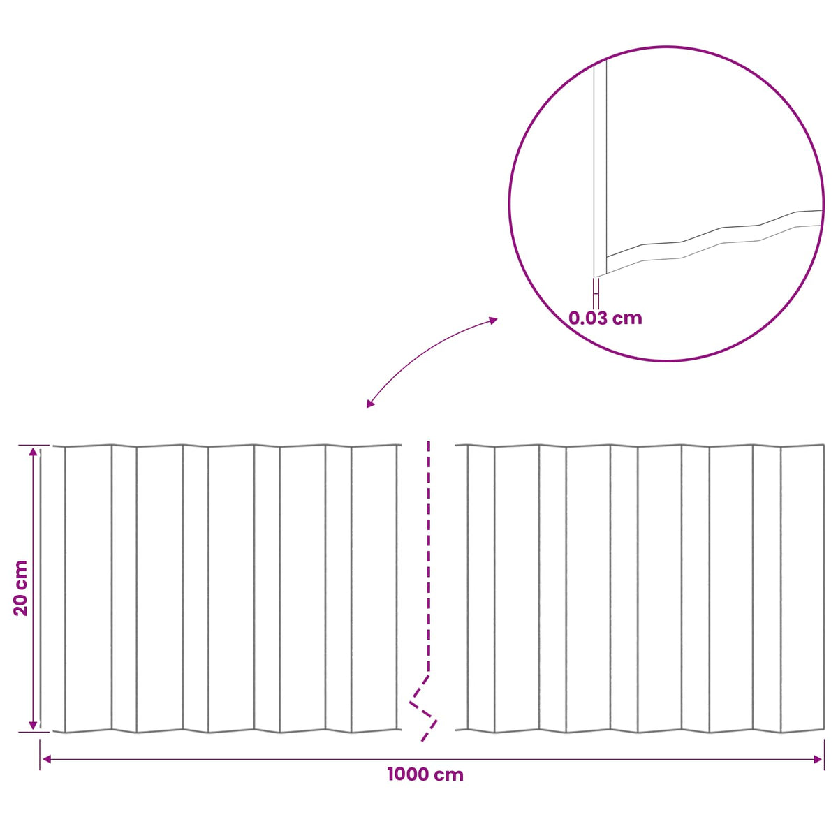 Lawn Edging 10 m x 20 cm Galvanised Steel Silver