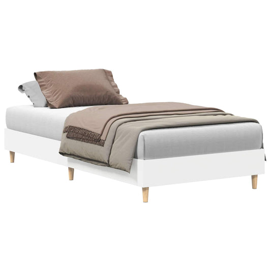 Bed Frame White Engineered Wood