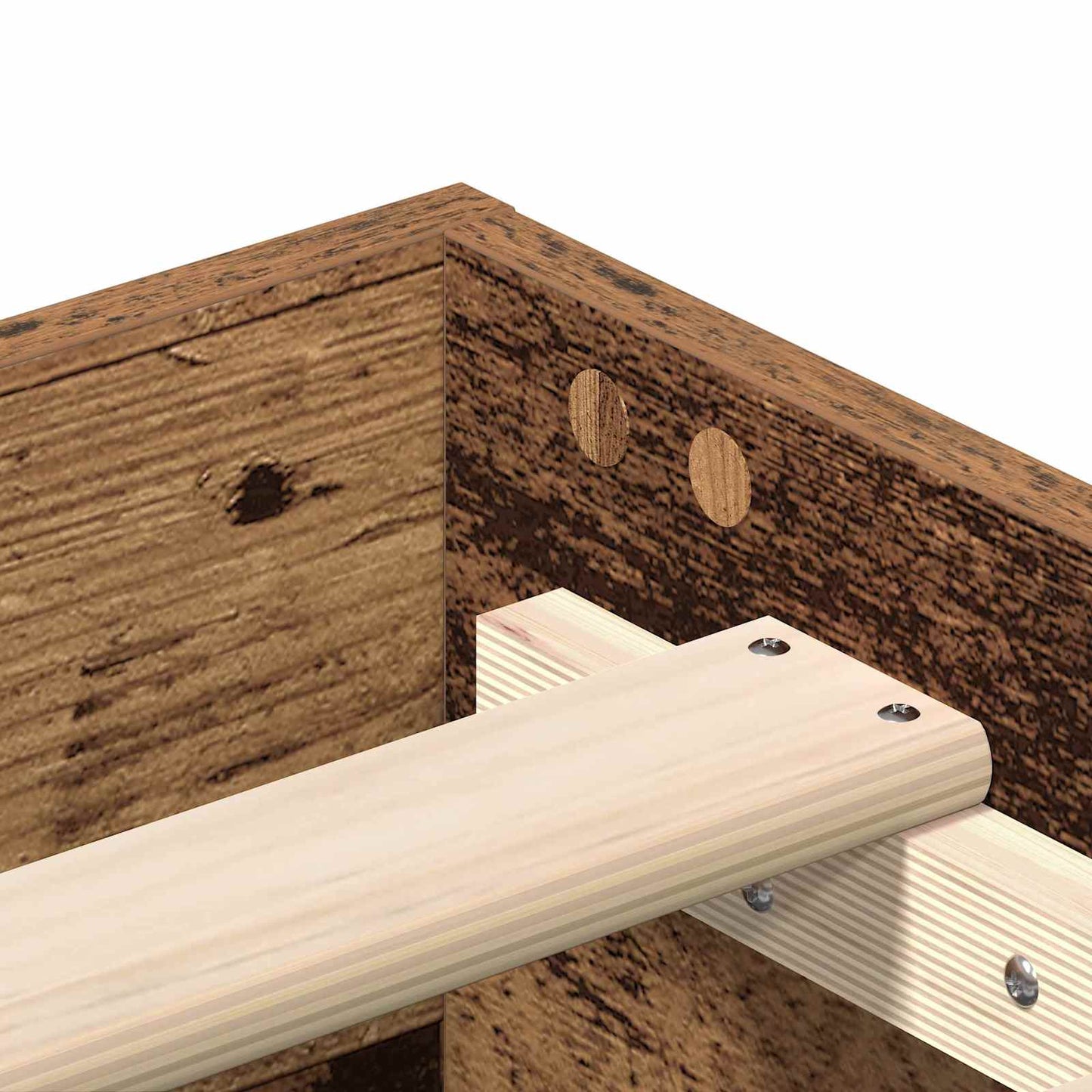 Bed Frame Old Wood Engineered Wood