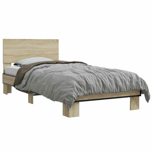 Bed Frame with Headboard Sonoma Oak 80 x 200 cm Engineered Wood