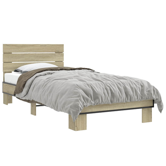 Bed Frame with Headboard Sonoma Oak 80 x 200 cm Engineered Wood